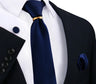 Ensemble de cravates en soie de luxe pour hommes, cravate, mouchoir, boutons de manchette avec anneau en métal doré, broche, costume, fête de mariage, accessoires pour hommes