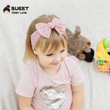 Lot de 3 bandeaux élastiques et doux pour bébé, jolis nœuds, accessoires pour cheveux