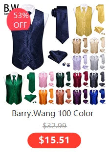 Barry.Wang Nouveauté Soie Hommes Cravate Mouchoir Boutons de Manchette Ensemble Jacquard Animal Dinosaure Chauve-Souris Gravat Cravate Pour Homme Mariage Affaires