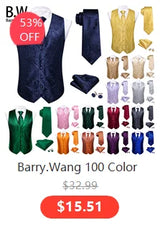 Barry.Wang Nouveauté Soie Hommes Cravate Mouchoir Boutons de Manchette Ensemble Jacquard Animal Dinosaure Chauve-Souris Gravat Cravate Pour Homme Mariage Affaires