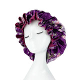 Bonnet de nuit double épaisseur en satin soyeux pour femme, grand bonnet réversible doublé de satin, couvre-chef pour la nuit, accessoires pour cheveux