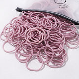 Lot de 50 bandeaux élastiques en caoutchouc pour cheveux, style macaron, très élastiques, durables, pour queue de cheval haute, pour femmes et enfants