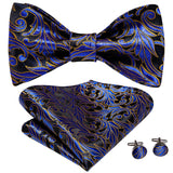 Dropshipping Jacquard Silk Mens Self Bow Tie Hanky Cufflinks Set Male Butterfly Knot Bowtie Wholesale for Male Wedding Business