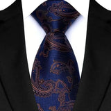 Cravate classique en cachemire pour homme, motif floral de luxe, motif à pois, 8 cm, jacquard, pour homme, pour affaires, mariage, fête, accessoire de tous les jours