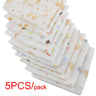 5pcs Pack 31*31cm 100% Cotton Gauze Cartoon Newborn Infant Baby Face Hand Bathing Towel Bibs Feeding Handkerchief Square Towels