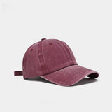 Hat Men's Washed Coated Baseball Cap Color Tile Korean Version Simple Dome Cap Solid Color Sports Sun Hat