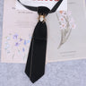 Cravate en ruban noir faite à la main, bijoux en strass cristal, chemises blanches pour hommes, étudiantes, garçons, col, cravates, uniformes, femmes