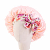 Bonnet de nuit pour enfants et filles, imprimé floral, bonnet de nuit en satin, turban, bonnet de nuit pour enfants, bonnet de soins capillaires, bonnet de nuit