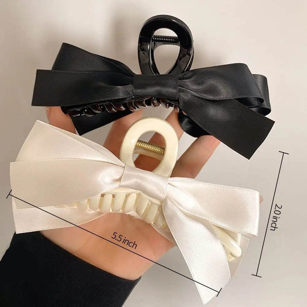 Fashion Bow Hair Claw Clips for Women Elegant Ponytail Braid Hair Clips Sweet Hairpins Shark Clip Girls Hair Accessories