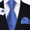 Barry.Wang Ensemble cravate et mouchoir en soie à carreaux pour homme, motif jacquard, idéal pour un mariage, un marié ou une équipe