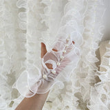 Ruffles Lace Fabric Beaded 11cm Wide White Luolita Dress Cosplay Handicraft Garments Diy Supply Home Deocr Sewing Ribbons 1yard