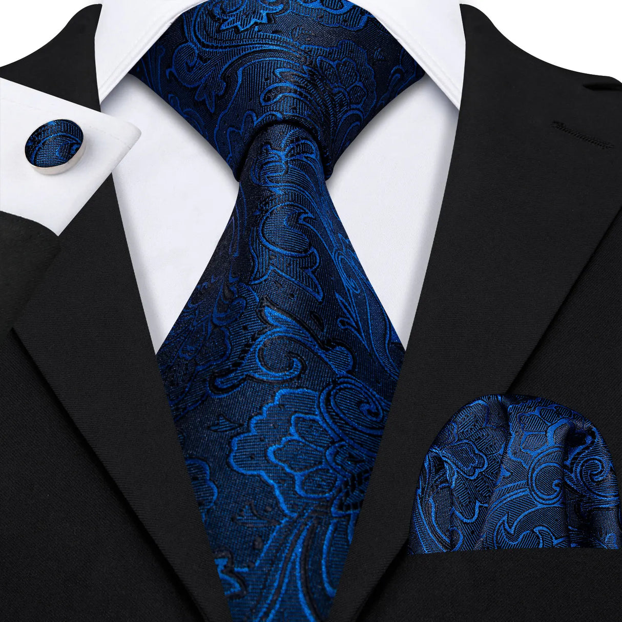 Ensemble élégant de cravates et boutons de manchette en soie à fleurs multiples pour homme, cravate jacquard à fleurs pour mariage, entreprise, fête, événement, Barry.Wang