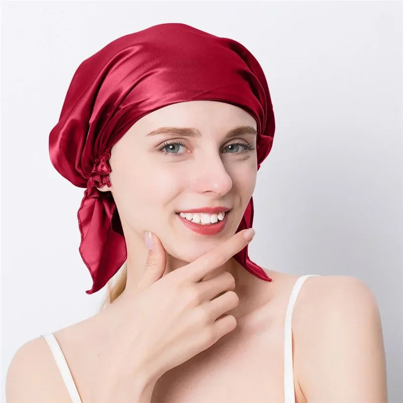 Bonnet de nuit en soie de mûrier 100 % naturelle, bonnet de douche en soie, bonnet de nuit, tâches ménagères, cuisine, soins capillaires, bonnet protecteur, accessoires pour cheveux