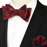EASTEPIC Striped Bow Tie for Men Hanky Set Plaid Accessory Paisley Neckwear Floral Design Polka Dot Pure Black Evening Party