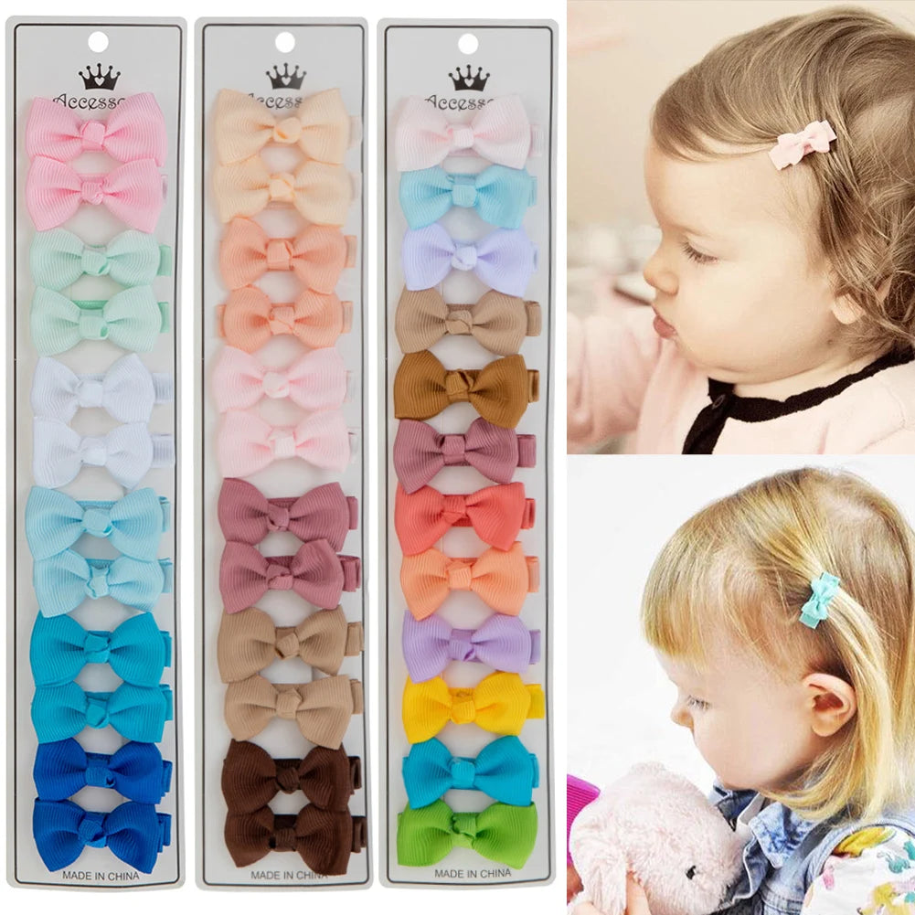 Lot de 12 barrettes à cheveux en ruban gros-grain massif de 4,5 cm pour enfants, faites à la main, accessoires photo, coffret cadeau