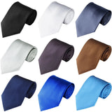 Cravate tendance pour homme, accessoire de mariage, cravate en soie unie, noir, bleu, rouge, blanc