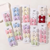 4Pcs/set Butterfly Hair Clip Set for Girls Double Layered Bow Cute Bangs Hair Pin Cotton Safe Kids Baby Hair Accessories Set