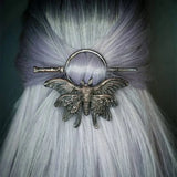 New Exquisite Fashion Retro Viking Witch Cane Crescent Hair Clip Metal Hair Accessories Women'S Jewelry Accessories Wholesale