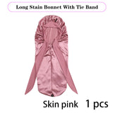 Soft Silky Long Satin Bonnet For Natural Hair And Curly Hair Extra Large Size Hair Cap With Tie For Comfortable Night Sleep 1Pcs