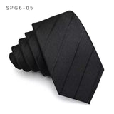 Cravate de luxe fine et étroite pour homme, 6 cm, noire, unie, à pois, rayée, en jacquard, idéale pour les soirées d'affaires