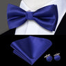 Hi-Tie Marque Soie Pré-noué Homme Nœud Papillon Mouchoir Boutons de Manchette Ensemble Nœud Papillon pour Homme Jacquard Solide Cachemire Floral Mariage Cadeau d'Affaires