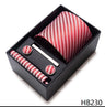 Cravate pour homme, tout nouveau style, cadeau de mariage, ensemble de pochettes, boîte à cravates, accessoires de costume noirs pour hommes