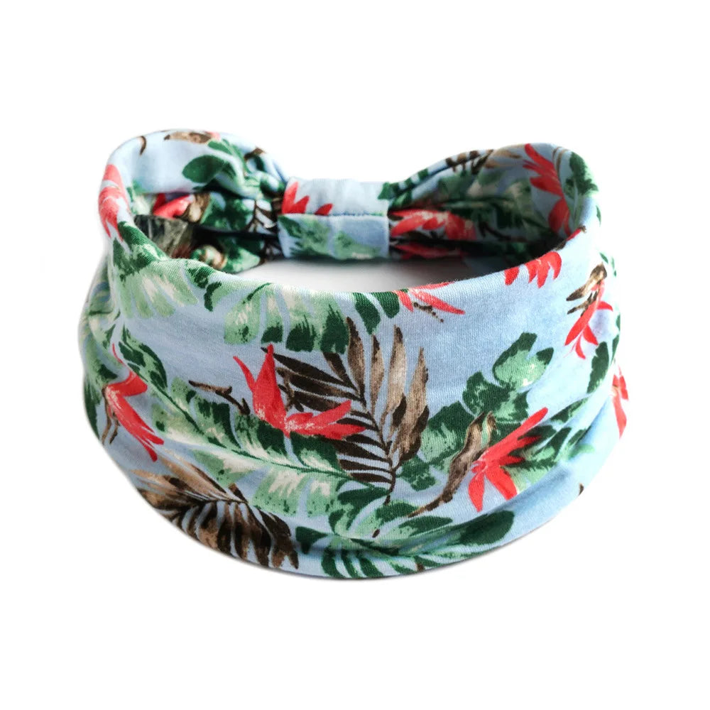 Bohemian Wide Cotton Stretch Headbands Women Headwrap Turban Headwear Bandage Hairbands Bandana Wide Headbands Hair Accessories