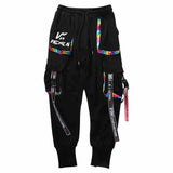 2023 Hip Hop Joggers Männer Brief Bänder Cargo Hosen Taschen Track Taktische Casual Techwear Männlichen Hosen Jogginghose Streetwear