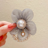 Flower Rhinestone Pearl Hair Elastics Ties Korean Version Headband Ponytail Hair Holder Hair Accessories for Girl and Women