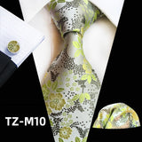 Ensemble de cravates en soie rose floral pour hommes, ensemble de cravates de fête de mariage, mouchoir, broche, boutons de manchette, accessoires pour hommes de haute qualité Gravata