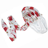 Bonnet en satin doux et soyeux pour femme, grand bonnet de nuit avec long ruban de satin, bandeau large et réglable