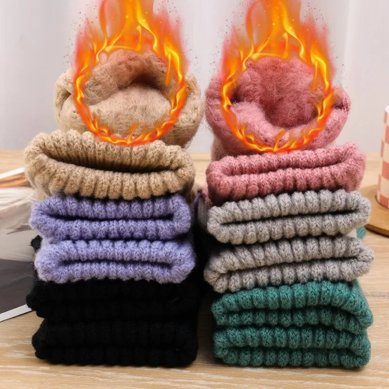 Gants d'hiver chauds pour écran tactile pour femmes et hommes, mitaines chaudes en tricot extensible, gants en laine à doigts complets, gants de cyclisme au crochet pour femmes
