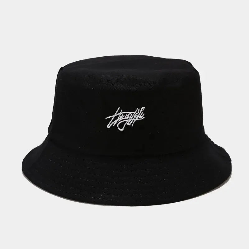 Hats, Female Letters, Fisherman's Hats, Trendy Casual And Versatile, Double-Sided Basin Hats, Men's Sunhats In All Seasons
