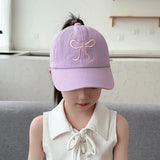 Casquette de baseball rose et blanc pour bébé fille, chapeau de soleil à queue de cheval haute, réglable, pour voyage et extérieur, nouveauté