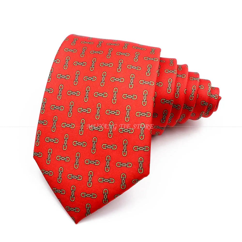 Cravate de luxe en soie imprimée fine de 7 cm pour homme, accessoire classique pour le bureau, les loisirs, les costumes et les fêtes de mariage