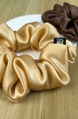 100% Mulberry Silk Hair Scrunchies Elastic Rubber Band Hair Ties Big Large Gum Ropes Ponytail Holders for Women Girls 19 Momme