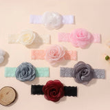 1Pc Baby Nylon Headscarf Astique Suitable Newborn Girl Flower Handmade Headband Elastic Hairband Turban Toddler Hair Accessories