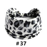 Leopard Print Headbands for Women Wide Boho Turban Head Wraps Cotton Knotted Elastic Hairbands Non Slip Workout Hair Accessories