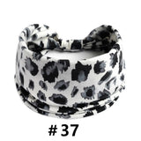 Leopard Print Headbands for Women Wide Boho Turban Head Wraps Cotton Knotted Elastic Hairbands Non Slip Workout Hair Accessories
