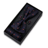 Bowtie Set For Men Gift Box Business Fashion Red Bow Tie Pocket Square Cufflinks Set Bowtie 3pcs For Wedding Hanky Cravatas Neck