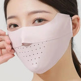 Masque facial en soie glacée, protection UV, été, réglable, respirant, pour hommes et femmes, course à pied, cyclisme, sport
