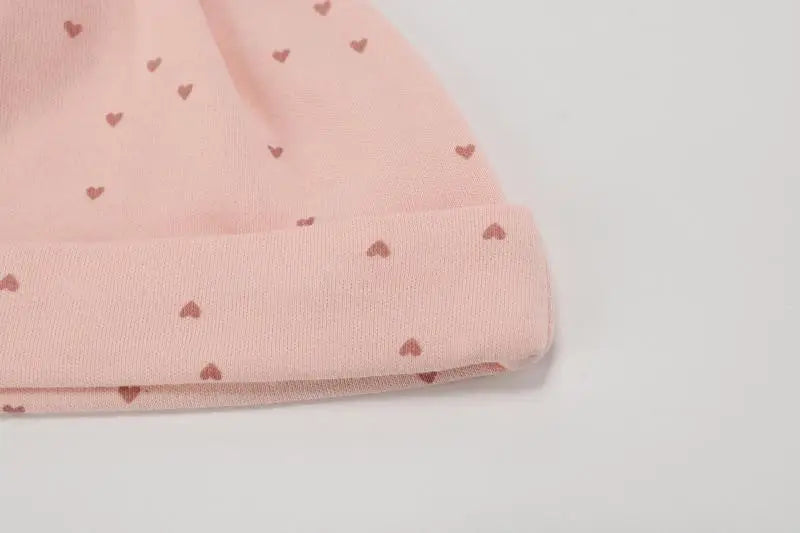 New Born Baby Boy Hats 3/5Pieces Cotton Baby Girls Hats Cartoon 0-6Months Unisex Soft Solid Color Infant Accessories
