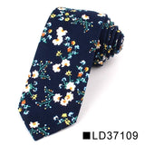 Nouvelle cravate florale pour hommes et femmes, cravate fine en coton pour mariage, cravates décontractées pour hommes, costumes classiques, cravates à imprimé floral