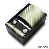 Cravate pour homme, tout nouveau style, cadeau de mariage, ensemble de pochettes, boîte à cravates, accessoires de costume noirs pour hommes