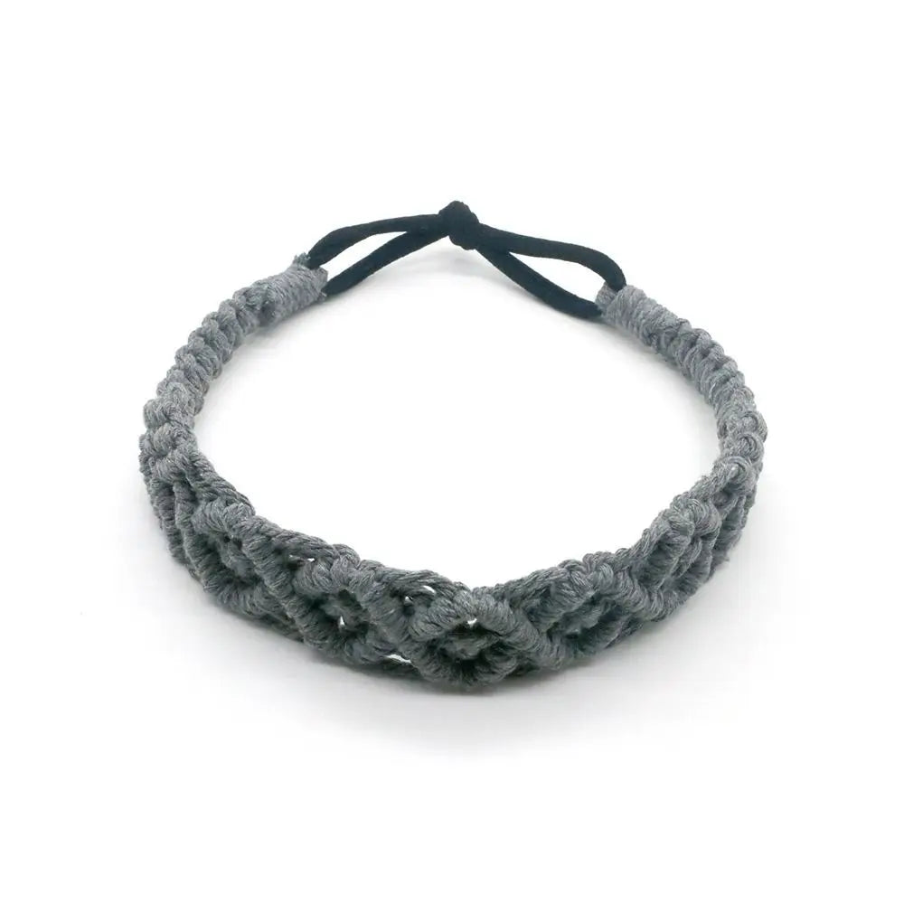 Style Elastic Hair Band Braided Rope Headwrap Turban Women Hair Scarf Macrame Hair Band Bohemian Headband Crochet Bandana