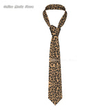 Cravates léopard pour hommes, soie et polyester, étroites, 8 cm, motif tigre, pour costumes, accessoires, fête de mariage, cosplay