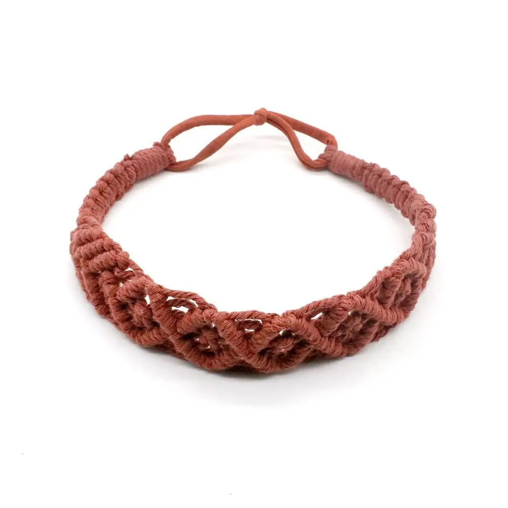 Style Elastic Hair Band Braided Rope Headwrap Turban Women Hair Scarf Macrame Hair Band Bohemian Headband Crochet Bandana