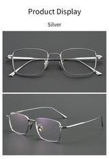 Xbora Men's Ultra-Light Pure Titanium Glasses Frame Business Square Flexible Optical Women's Prescription Eyelasses 1908