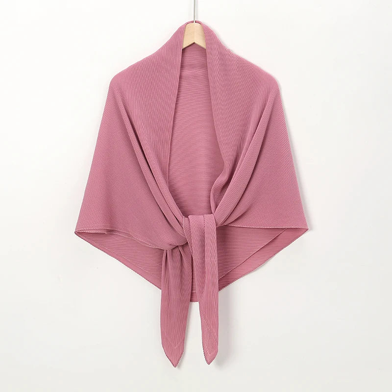 Schlichter übergroßer Crinkle Square Bubble Chiffon Instant Hijab Damen Kopftuch Schal Muslim Faltentuch Solide Ramadan Stola