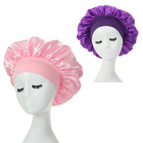 Lot de 2 bonnets en satin à larges bords en imitation soie pour femme, couvre-chefs à bande élastique